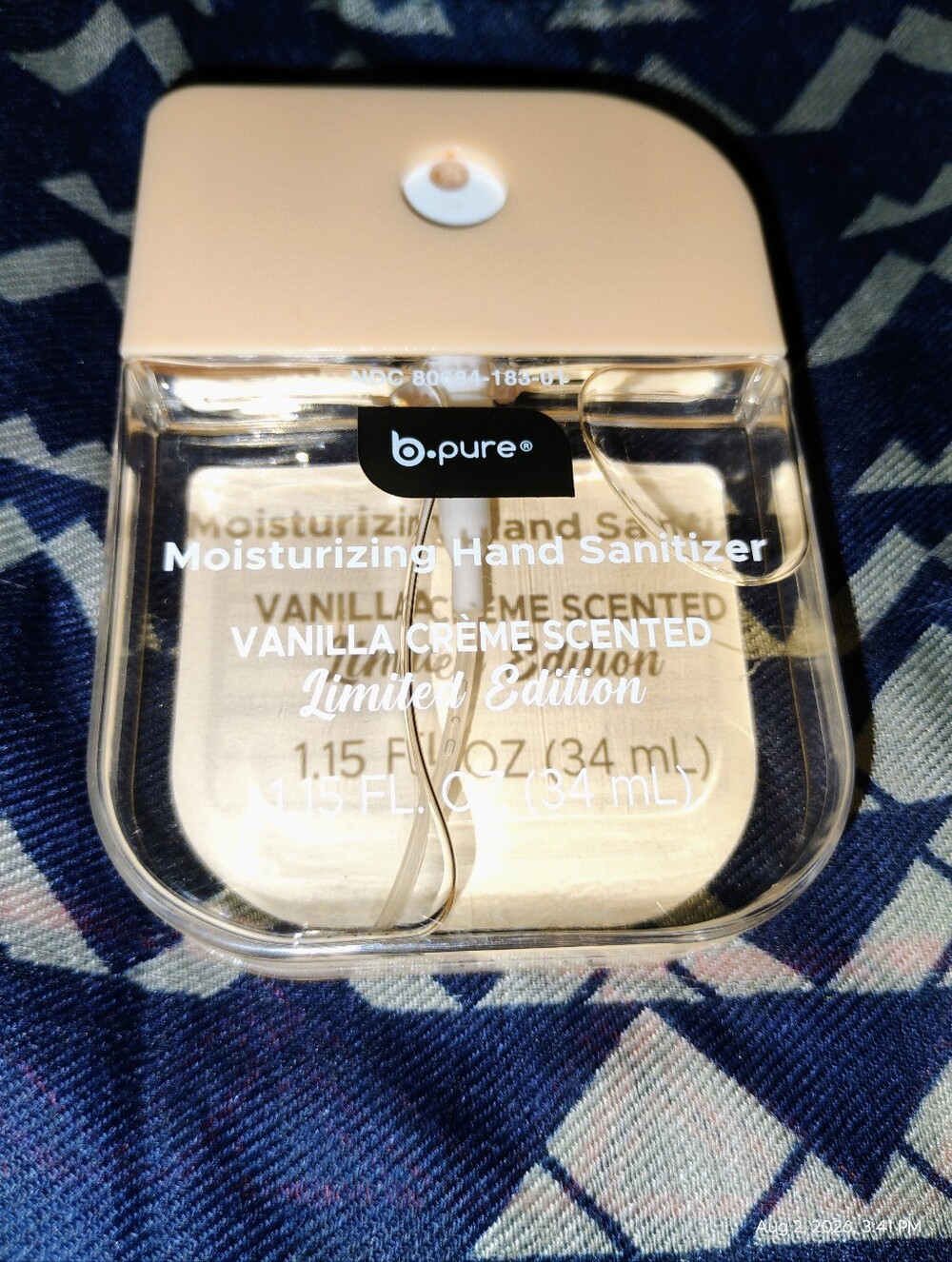 b.pure Vanilla Crème Moisturizing Hand Sanitizer